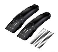 Dolvitrny Front and Rear For Mudguards for and Road Bikes - Adjustable Plastic Fenders with Wide Coverage, 36.5 cm Length, Black