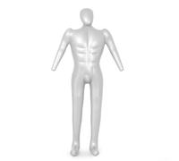 Dolvitrny Full Body Inflatable Mannequin, Male PVC Torso Display, 168Cm Height, Silver, Lightweight Portable Model Stand For Retail Clothing And Tailoring