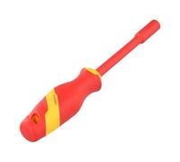 Dolvitrny High Voltage Socket Wrench 1000V VDE Certified for Electricians, Insulated Hex Socket Tool with TPE Coating, Red Alloy Steel Construction(7mm)