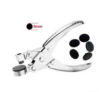 Dolvitrny Hole Punch Tool for Leather Goods and Fabrics, 4/6/8/9mm Interchangeable Punching Discs, Rotatable Design Plastic Bag Puncher with Smooth Edges(Diameter 8MM)