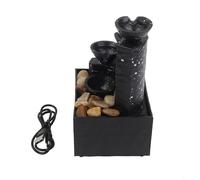 Dolvitrny Indoor Tabletop Fountain Water Feature with LED Lights, USB Powered & Battery Operated Desktop Decor for Living Room, Office or Bedroom