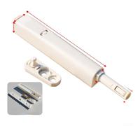 Dolvitrny LED Push-to-Open Cabinet Latch with Self-Locking Mechanism and Illuminated Drawer Catch for No-Handle Cabinets, ABS Construction, 13.1 x 2 x 2.1 cm(White With Light)