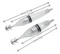 Dolvitrny LED Squid Jig Hook Set - Luminous Night Fishing Bait Light for Octopus, Squid & Saltwater Cephalopod Lure, Red/Green/White Light, 12 cm & 17 cm, AA(color)