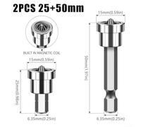 Dolvitrny Locating Screwdriver Bit Set for Drywall & Plasterboard Installation, 25 mm and 50 mm Collar-Stop Precision Bits, Chromium Steel
