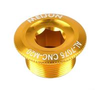 Dolvitrny M20 Crank Arm Fixing Bolt for-Shimano for XT for XTR for SLX, 7075 Aluminium Alloy CNC Machined Crankset Screw Cap Replacement for FC-4500 FC-5600(20mm Gold)