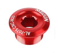 Dolvitrny M20 Crank Arm Fixing Bolt for-Shimano for XT for XTR for SLX, 7075 Aluminium Alloy CNC Machined Crankset Screw Cap Replacement for FC-4500 FC-5600(20mm Red)