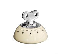 Dolvitrny Mechanical Kitchen Timer with Magnetic Back for Cooking, Baking, Egg Timing & Countdown - Battery- 70dB Alarm Clock, ABS, 7.6 x 7.6 x 6.5 cm(White)