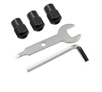 Dolvitrny Mini Drill Chuck Nut Set for Rotary Tools - M8×0.75 mm Zinc Alloy Chuck Nuts (3-Pack) + Straight & L-Shaped Wrenches, Compatible with Electric