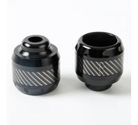 Dolvitrny Motorcycle Front Fork Cup Protector Set - Shock-Absorbing Aluminum Alloy Anti-Collision Pads for ATV/UTV/Side-by-Side - 2-Piece Lightwe(BLACK)