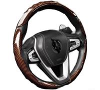 Dolvitrny Non Slip Carbon Fibre- Steering Wheel Cover Ultra- Thin Wave | All Season Driving Cover, Easy Clean Car Interior Trim, Sporty Black Brown Silver Blue, Anti Sweat Steering Handle,