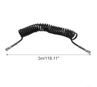 Dolvitrny PU Airbrush Hose 3 Meter with 1/8" for Female Connectors for Air Compressor Coil Spring Tubing Flexible Lightweight Black