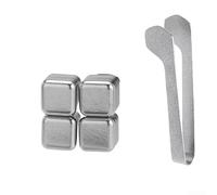 Dolvitrny Pure Metal Cooling Cubes Set 4 Pack Reusable Stainless Steel Ice Stones Dilution Free Drink Chillers Bar Accessories