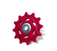 Dolvitrny Rear Derailleur Pulley Wheel 10T to 18T for, For CNC Machined For Guide Roller Compatible with Road and Mountain For Bike For System(Red 12T)