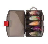 Dolvitrny Reflective Crankbait Fishing Lures - 70mm Metal Baitfish Imitation with 3D Fish Eyes, Double Hook & Carry Box, Orange/Green/Red/Silver/Purple (5-Pack)