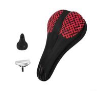 Dolvitrny Responsive Bike Seat Cover With Silicone Outer Layer, High-Density Foam, And Multi-Directional Strap Adjustment(Black and Red)