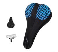Dolvitrny Responsive Bike Seat Cover With Silicone Outer Layer, High-Density Foam, And Multi-Directional Strap Adjustment(Black and Blue)