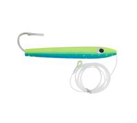 Dolvitrny Rigged Cedar Tuna Lure - Wooden Pencil Bait for Saltwater Trolling, Drag-Sinking Stickbait Compatible with For, Marlin, Yellowtail & Albacore(blue)