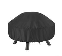 Dolvitrny Round BBQ Grill Cover(112 * 21cm Black)