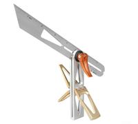 Dolvitrny Scriber Marking Tool for Dovetail Joints - Sliding T Bevel Slide Jig with Adjustable Angle Measurement, 300mm Woodworking Measuring Ruler(Silver(Steel))