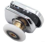 Dolvitrny Shower Door Pulley for Sliding Glass Shower Doors and Partitions, Copper & Plastic Roller Wheels Compatible with 4mm-6mm Thickness, Modern Bathroom(A)