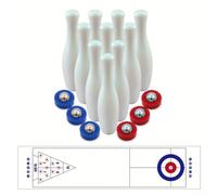 Dolvitrny Shuffleboard Bowling Curling Game Set - Portable Tabletop Indoor Board Game for Family & Parent-Child Interactive Play, Compact Design