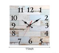 Dolvitrny Silent Square Wall Clock with Quartz Movement, Tempered Glass Face & MDF Frame - Vintage Modern Style Minimalist Clock for Nordic Living(colored wood)