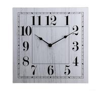 Dolvitrny Silent Square Wall Clock with Quartz Movement, Tempered Glass Face & MDF Frame - Vintage Modern Style Minimalist Clock for Nordic Living(retro)