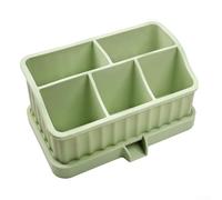 Dolvitrny Silicone Bathroom Storage Box with Removable Design, Non-Slip Base, Drainage Holes & Multi-Compartment Organizer for Toiletries and Soap(green)