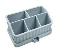 Dolvitrny Silicone Bathroom Storage Box with Removable Design, Non-Slip Base, Drainage Holes & Multi-Compartment Organizer for Toiletries and Soap(blue)