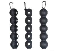 Dolvitrny Silicone For Ball Holder for 2 Balls - Portable Protective Cover with Carabiner Clip, Waist-Mounted On-the-Go For Accessory for Outdoor Play(Black)