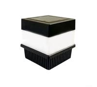 Dolvitrny Solar Powered LED Square Pillar Light, Dual Mode White Warm Lamp | Warm Glow Landscape Lighting, for Smart Dusk To Dawn Sensor, IPX4 Waterproof ABS for Garden Yard Pathway Outdoor Use