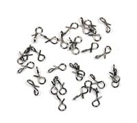 Dolvitrny Stainless Steel Fly Fishing Snap Hooks - 50-Piece Quick-Change Connector Set for Fly Tackle, Compatible with Flies, Leaders & Tippets(L)