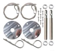 Dolvitrny Stainless Steel Hood Lock Kit with Cable Release - Engine Bay Security Lock for Cars and Trucks, Bonnet Pin For Sys(SILVER)