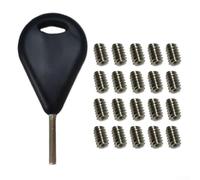 Dolvitrny Stainless Steel Surf Fin Screws (3/16-24 × 8") with Surfboard Tail Fin Wrench - 20-Piece Set for Surfing, For Paddleboarding & Water Sports