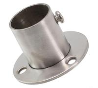 Dolvitrny Stainless Steel Tube Support Bracket for Wardrobe Hanging Rails, Curtain Rods & Display Stands - Wall-Mounted Pipe Socket End Cap, 19mm-32mm Diameter(22mm)