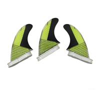 Dolvitrny Surfboard Fins Set - 3-Pack Fiberglass Surf Tail Fins for Stability and Flexibility, Lightweight Outdoor Surfing Gear, Yellow & Blue(Yellow)