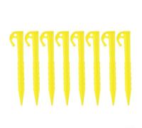 Dolvitrny Tent Pegs, Plastic Spiral Ground Stakes With Textured Ends For Windproof Stability, 14.5cm Yellow Camping Nails For Beach And Outdoor Use, Pack Of 8