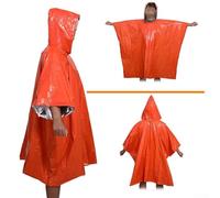Dolvitrny Thermal Rain Coat Survival - Heat Reflective Blanket for Extreme Cold Weather, Water Resistant Outdoor Blanket (2 Pack)(Orange (130 * 100cm))