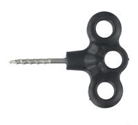 Dolvitrny Three-Eye Luminous Tent Peg for Camping and Hiking, Stainless Steel Ground Stake with Glow-in-the-Dark Plastic Head, Compatible with Rope Anchor and(black (non-luminous))