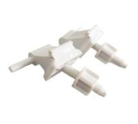 Dolvitrny Toilet Seat Mounting Hardware Set - White Plastic Hinge Replacement Kit for Round/Elongated Toilets, Smooth Non-Marking Design, 4cm Width(white)