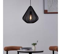 DOLWEN Single Pendant Light - Black Diamond Fabric Shade Ø33.5cm E27