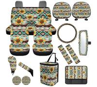 Dolyues 14 in 1 Sunflower Aztec Car Accessories Cute Full Set Universal