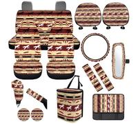 Dolyues 14 Piece Western Stripe Kawaii Car Accessories Full Set for SUV