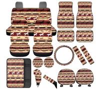 Dolyues 18PCS Universal Daisy Floral Car Seat Covers Full Set Green White