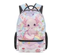 Dolyues 1st Grade Back to School Backpack for Elementary Girl Ages 6-8 Kawaii Axolotl Book Bags for Kids Lightweight Large Capacity Travel Backpacks