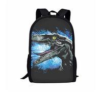 Dolyues 3D Dinosaur Velociraptor Cool Design Backpack for School Kids Boys Primary School Bookbags Casual Daypack (Blue)
