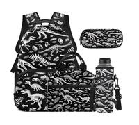 Dolyues 4 in 1 Dinosaur Backpack for Boys 8-10 Cool 5th Grade Bookbag with Lunch Box Kids Back to School Book Bags with Water Bottle Holder Casual Daypack