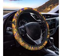 Dolyues African Geometry Pattern Car Steering Wheel Cover with Tribal Style Auto Steering Wheel Cover Universal Comfort Driving for Women Men Adults, Cars Steering Wheel Decor Accessories