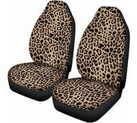 Dolyues Animal Brown Leopard Cheetah Print Car Seat Covers for Women Full Set 2 Piece, Womens Cars Front Seat Cover Saddle Blanket Comfort Protector Decorative Automotive Accessories Decor