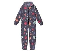 Dolyues Animal Paw Hooded Jumpsuits for Kid Full Length Loose Onesies with Pockets Casual All in One Pyjamas Boy Girl Romper, Dog Paws